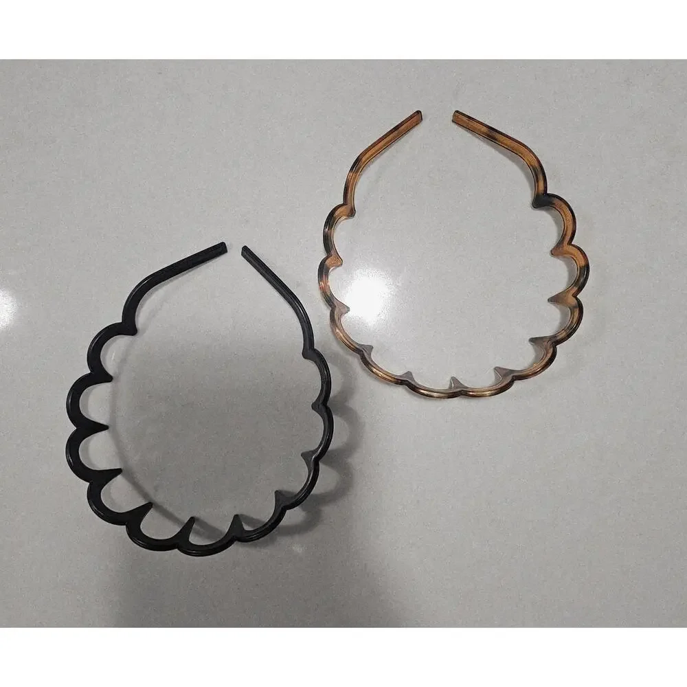 2pc Zig Zag Headband Set Black Tortoiseshell Hair Hoop Teeth Comb Style2pc...